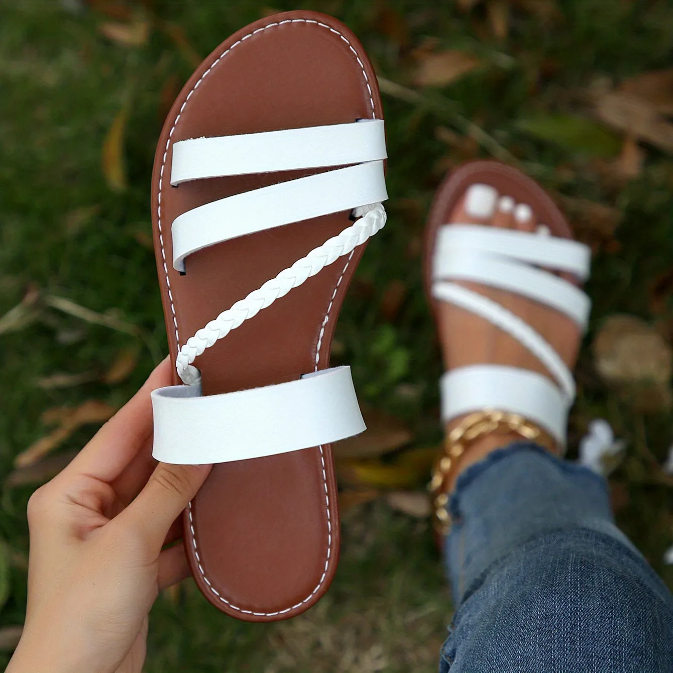 Women's Casual Flat Slides |  Open Toe Slip On Shoes