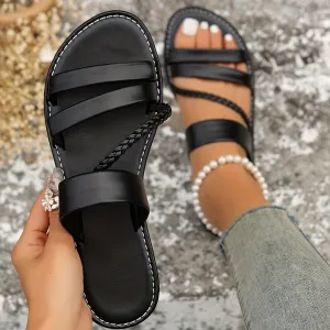 Women's Casual Flat Slides |  Open Toe Slip On Shoes