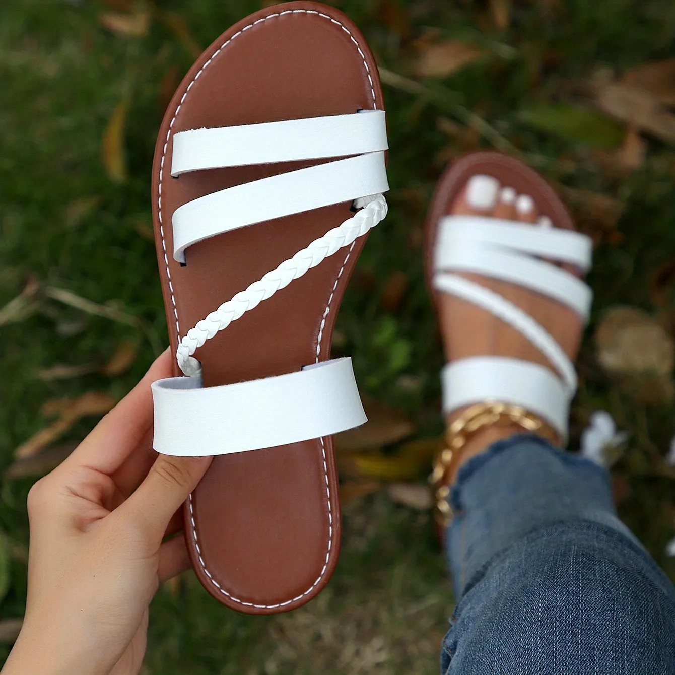 Women's Casual Flat Slides |  Open Toe Slip On Shoes