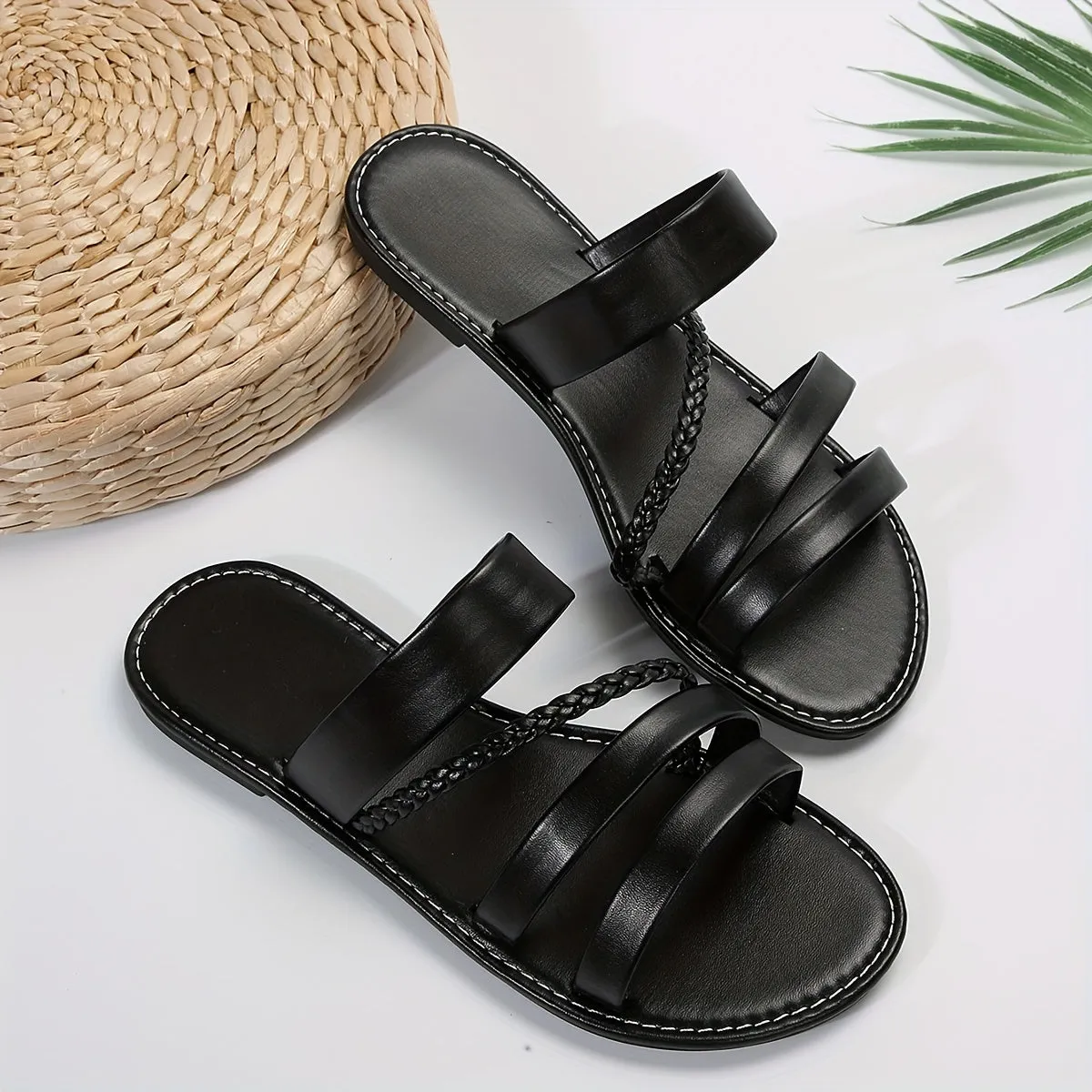 Women's Casual Flat Slides |  Open Toe Slip On Shoes