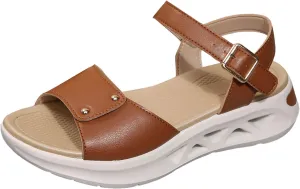 Womens Comfortable Walking Sandal with Adjustable Hook and Loop Strap Travel Summer Beach Outdoor Water Shoes