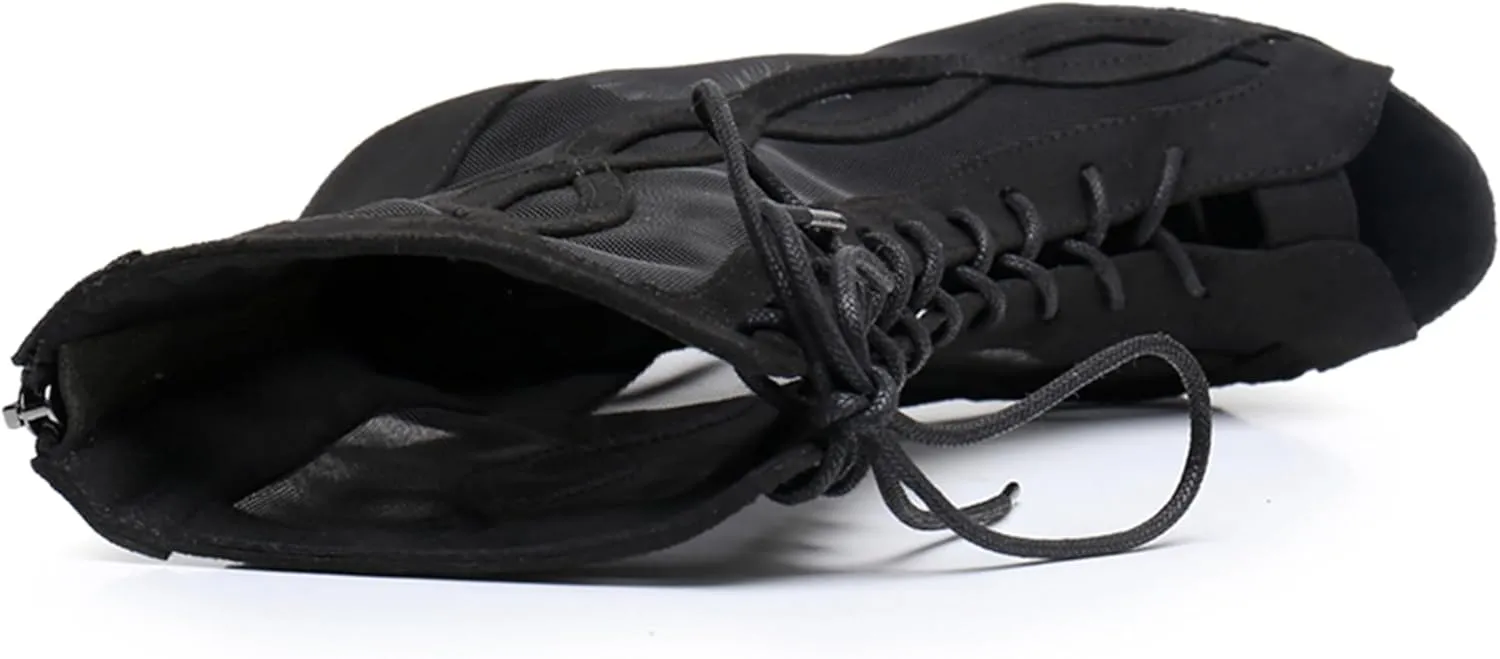 Womens Girls Ballroom Shoes Latin Tango Dancing Heels Sexy Open Toe Party Evening Ankle Sandal Boots X3231
