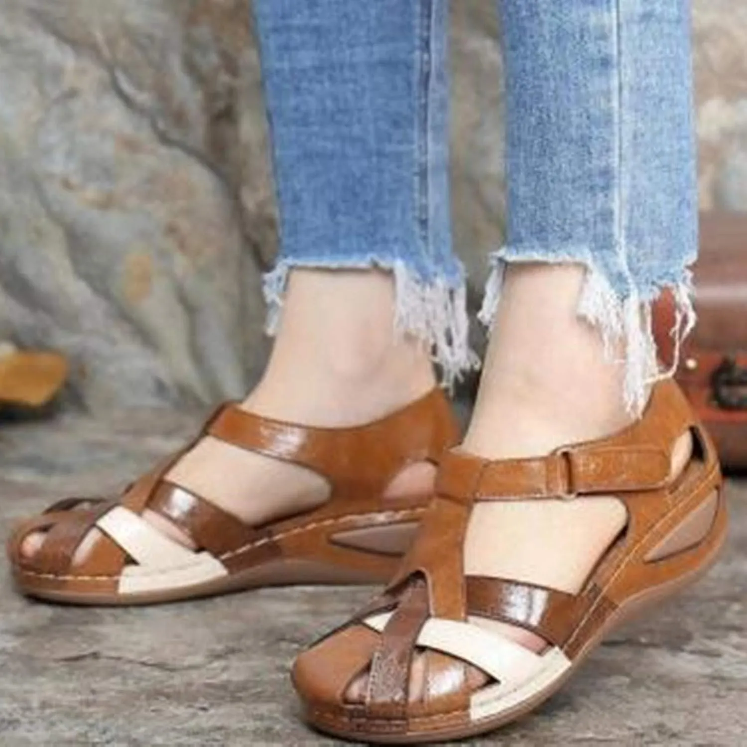 Women's Orthopedic Sandals Flats with Arch Support Outdoor Adjustable 2025 Summer Holiday Party Shoes