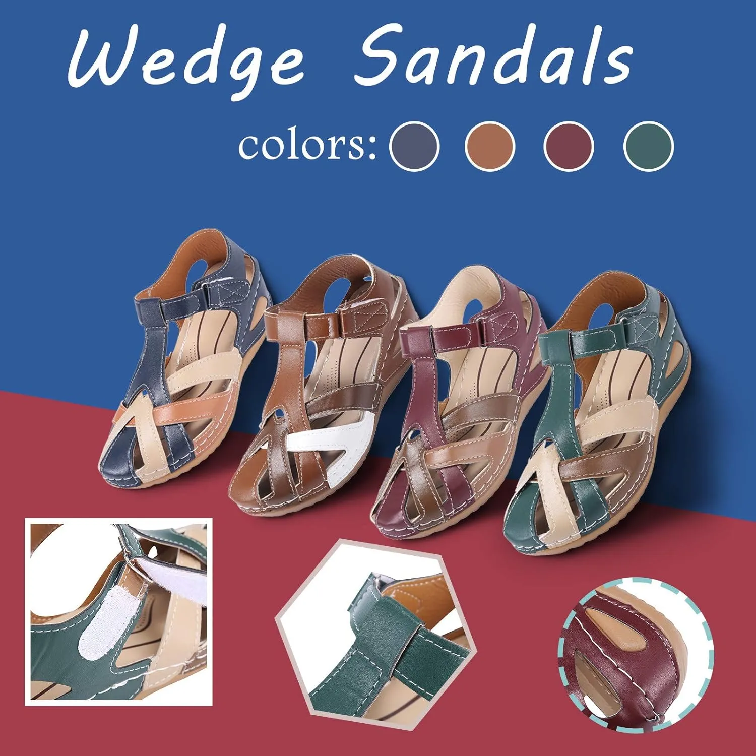 Women's Orthopedic Sandals Flats with Arch Support Outdoor Adjustable 2025 Summer Holiday Party Shoes