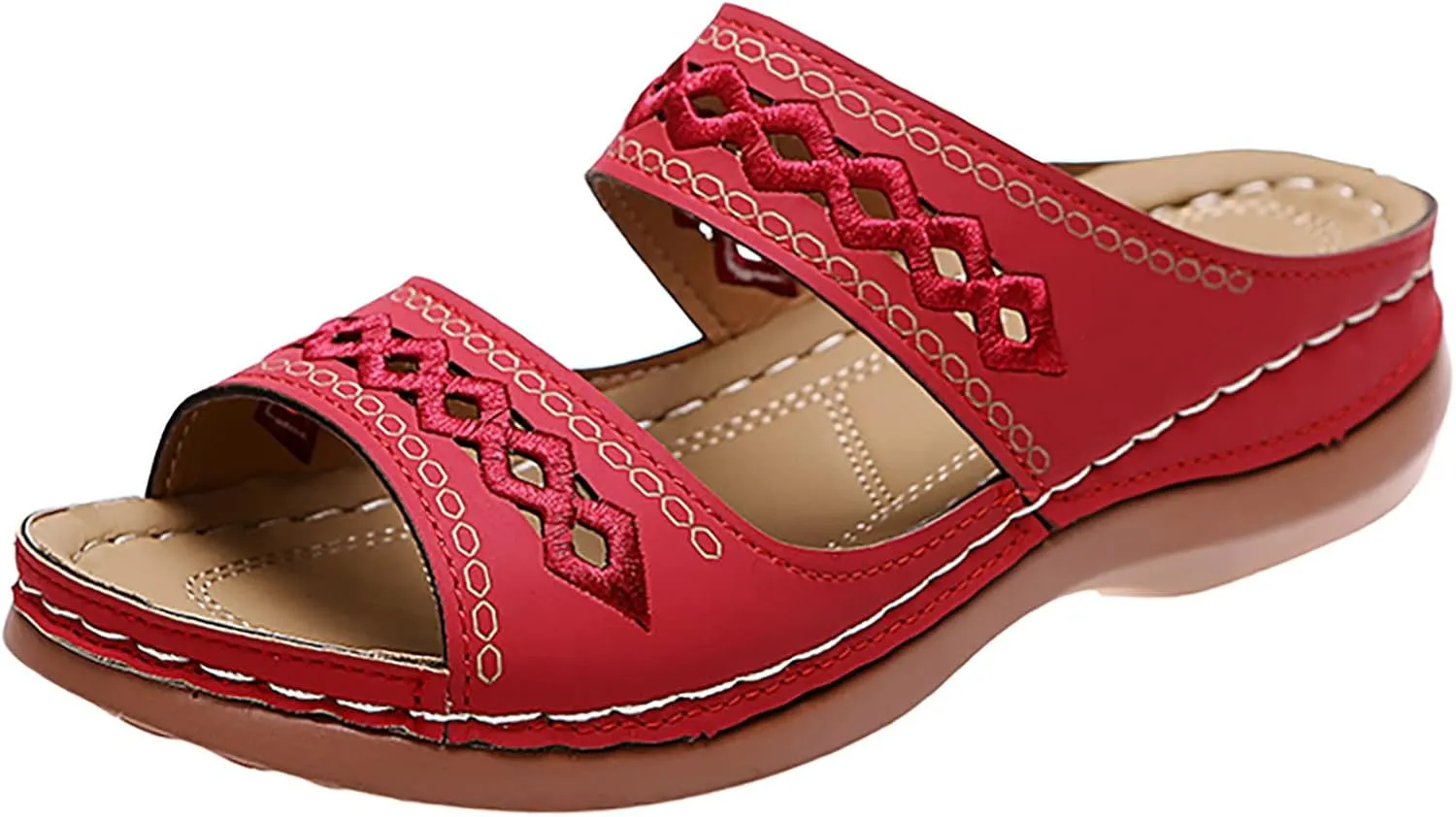 Womens Orthotic Hiking Sandals Arch Support Adjustable Straps Outdoor Walking Shoes Thick Cushion Plantar Fasciitis Relief Summer