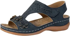 Womens Orthotic Hiking Sandals Arch Support Adjustable Straps Outdoor Walking Shoes Thick Cushion Plantar Fasciitis Relief Summer
