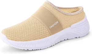 Women's Slippers Slip on Mules Clogs Lightweight Breathable Walking Sneakers Comfort Backless Shoes Quick Drying Garden Shoes Orthopedic Diabetic Shoe with Arch-Support