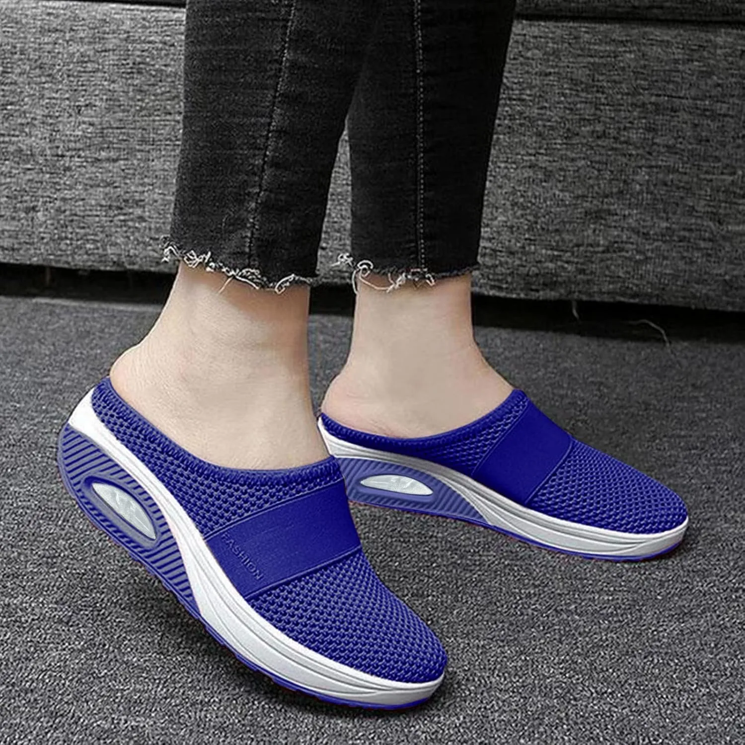 Womens Summer Breathable Mesh Slippers Lightweight Slip On Clog with Arch Support Soft Cushion Nursing Shoes