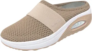 Womens Summer Breathable Mesh Slippers Lightweight Slip On Clog with Arch Support Soft Cushion Nursing Shoes