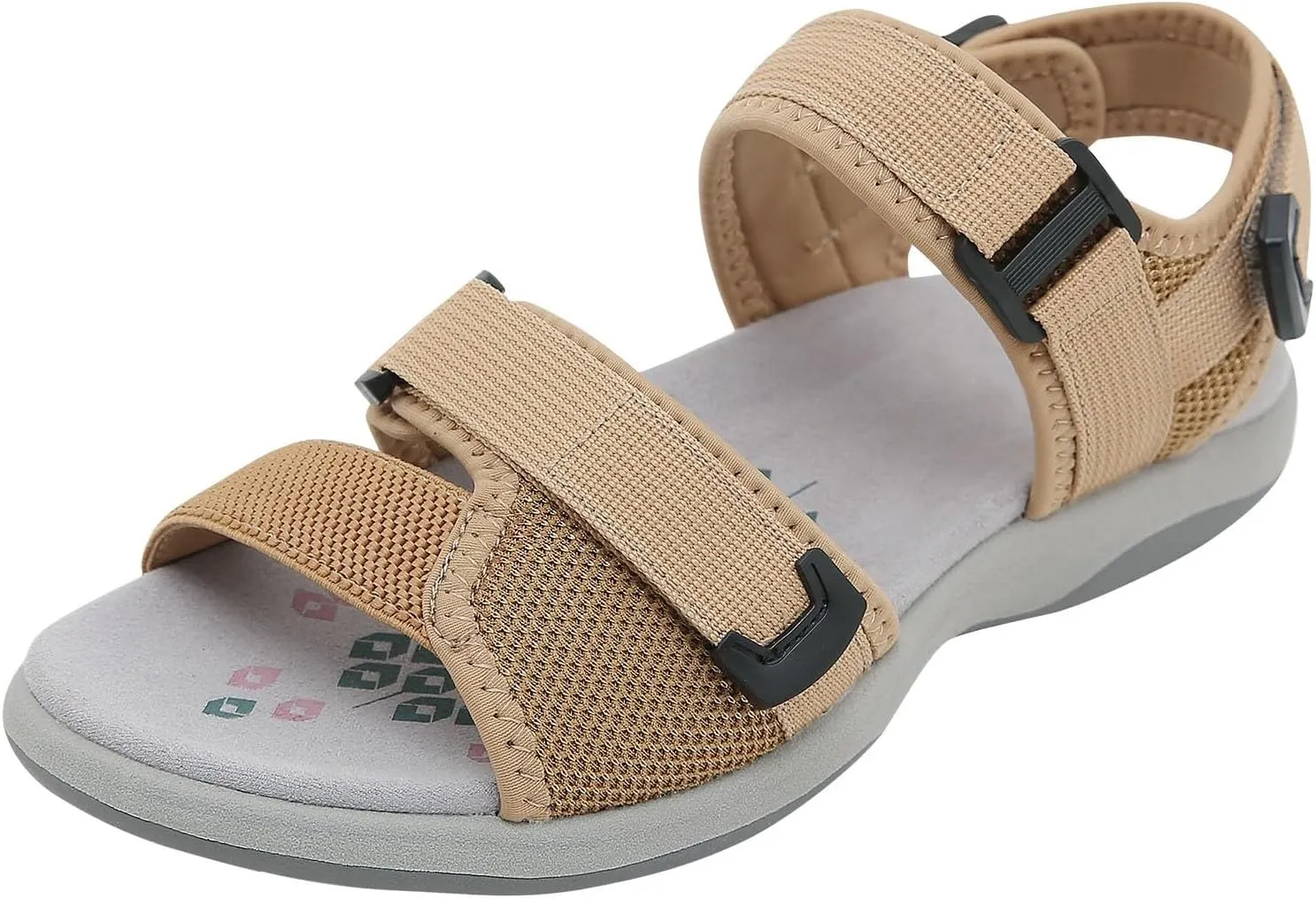 Women's Summer Fashion Open Toe Solid Color Adjustable Elastic Sports Sandals Breathable Non Slip Outdoor Beach Sandals