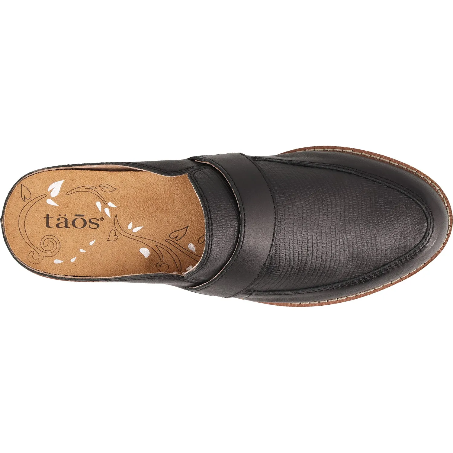 Women's Taos Royal Black Snake Embossed Leather
