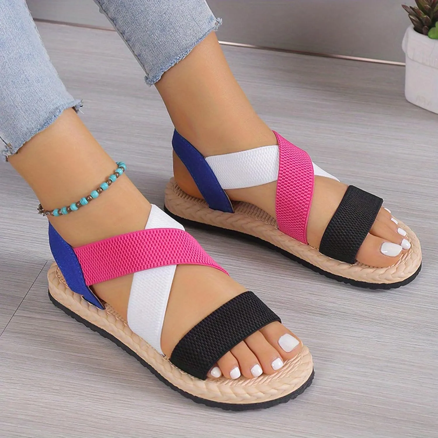 Yoga Mat Comfortable Flat Sandal for Women Adjustable Casual Fisherman Cool Shoes Non Slip Outdoor Sandals