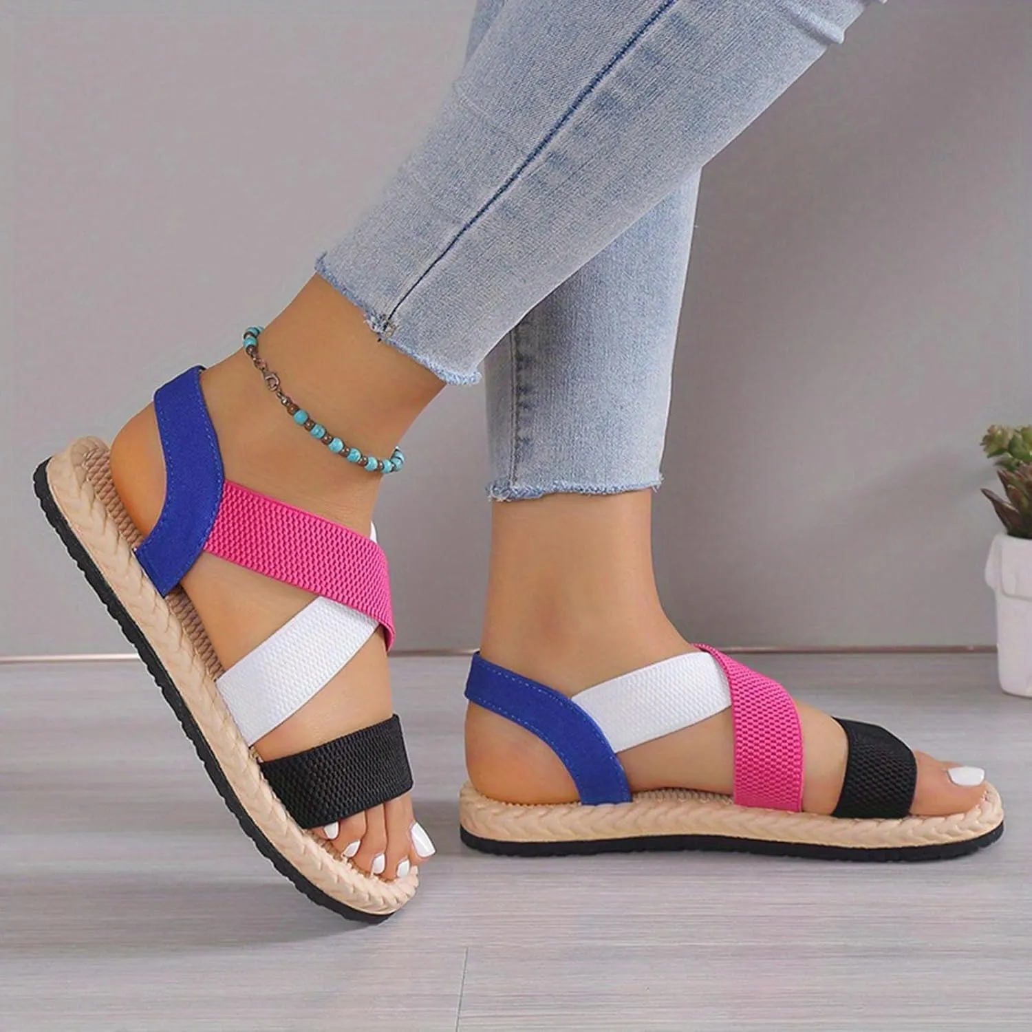 Yoga Mat Comfortable Flat Sandal for Women Adjustable Casual Fisherman Cool Shoes Non Slip Outdoor Sandals