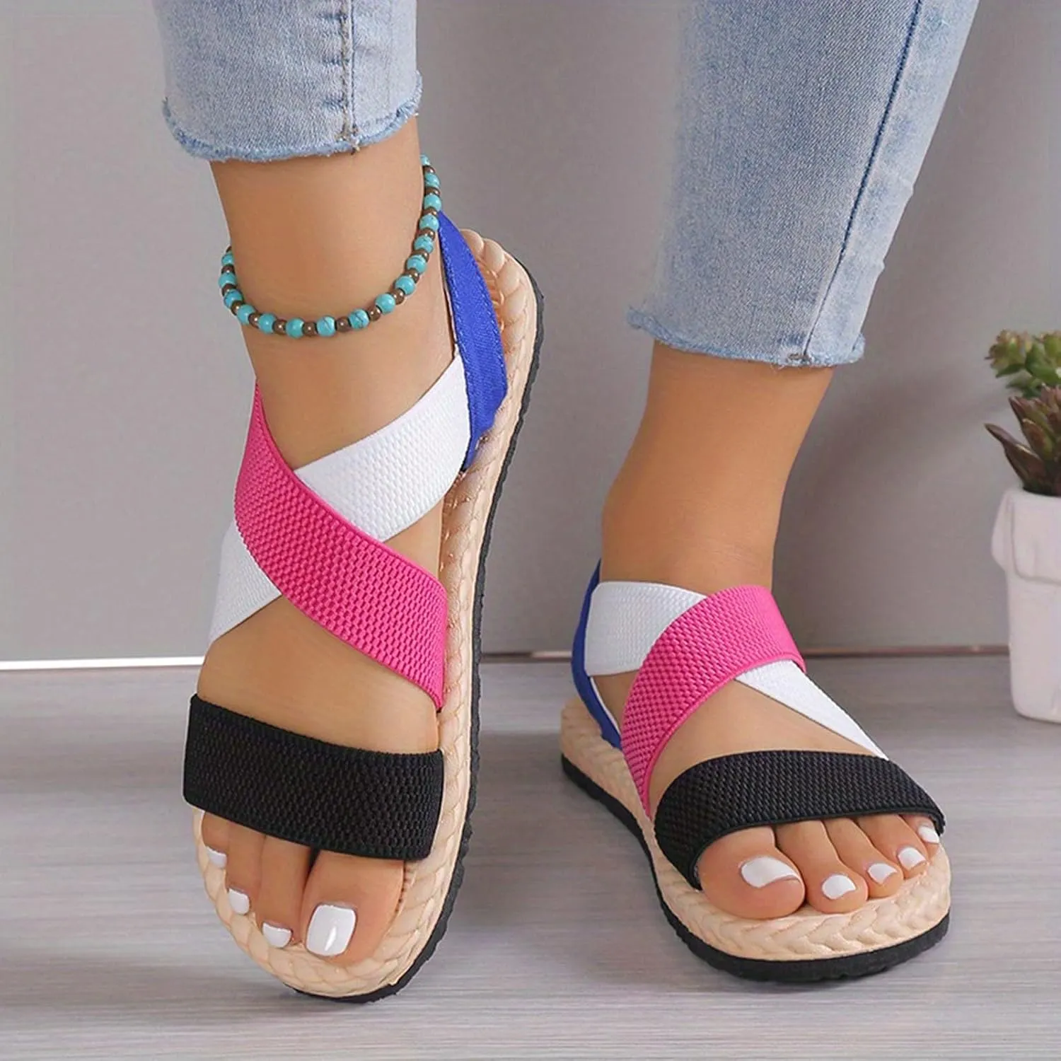 Yoga Mat Comfortable Flat Sandal for Women Adjustable Casual Fisherman Cool Shoes Non Slip Outdoor Sandals